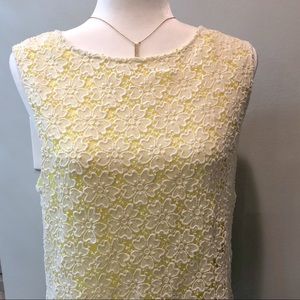 EUC: Vince Camuto Layered Floral Lace Top